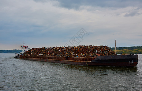 运输业 船舶驳船运输废金属和沙砂及砂砾石巡航城市碎石生态燃料景观游客货物工厂舰队图片