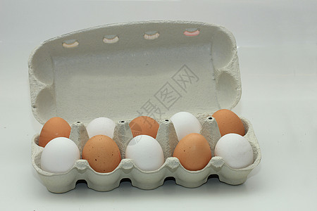 包装箱中的鸡蛋盒子托盘团体棕色贮存白色产品图片