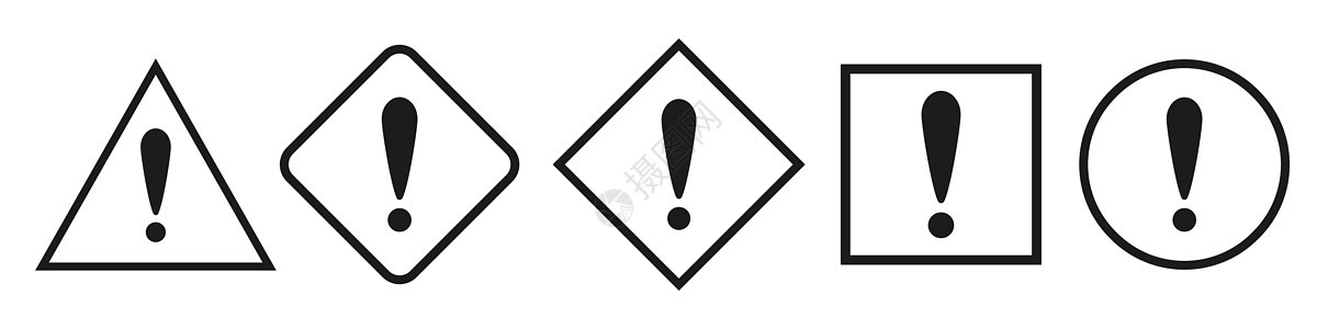 危险标志 警告图标 危险警告标志三角形事故警报黑色白色注意力风险插图安全冒险图片