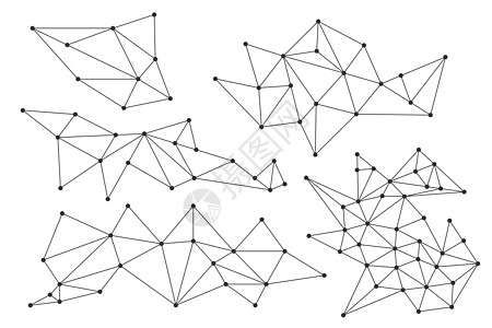 一组三角线性元素-矢量图片