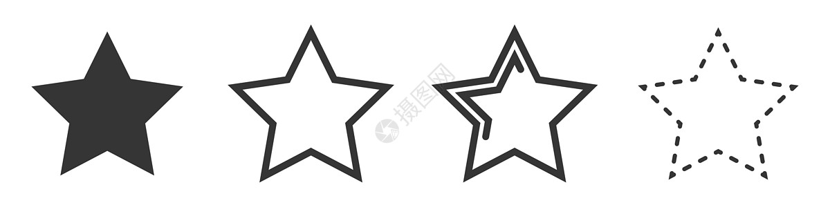 恒星向量图标 一组恒星符号被孤立横幅网络按钮插图空白剪贴明星速度白色创造力图片