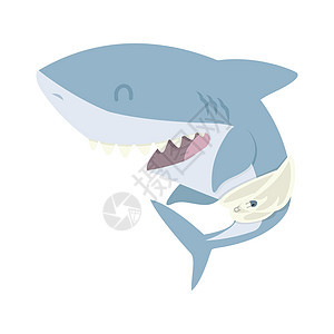 可爱的婴儿鲨鱼平板漫画图片