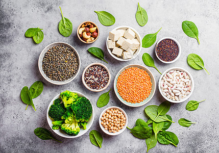 Vegen蛋白来源豆腐菠菜大豆植物蔬菜桌子排毒种子均衡营养图片