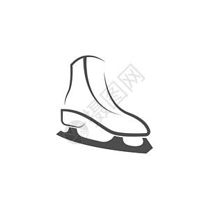 冰滑鞋图标标志徽标标识插图模板冰鞋乐趣娱乐活动溜冰者鞋类滑冰速度数字女士图片