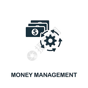 货币管理图标 单色简单线条 用于模板 网络设计和信息图的股票市场图标;图片