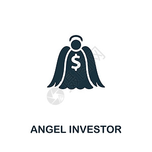 Angel投资者图标 单色简单线条 用于模板 网络设计和信息图的股票市场图标图片