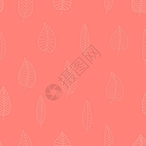 无缝几何粉色横幅 矢量插图墙纸卡片奢华植物风格叶子曲线树叶艺术调色板背景图片