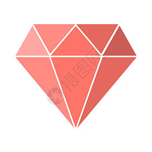 粉红色钻石图标被孤立 矢量图解背景图片