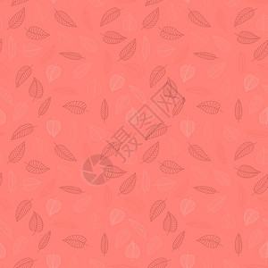 无缝几何粉色横幅 矢量插图调色板曲线叶子树叶风格墙纸卡片奢华装饰植物背景图片