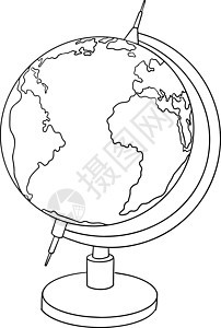 Globe 关于返校的矢量插图 配有学校用品的彩色页面背景图片