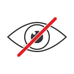 禁止外观符号 禁止外观图标  矢量注意力黑色红色网络插图隐藏圆形禁令标签眼球图片