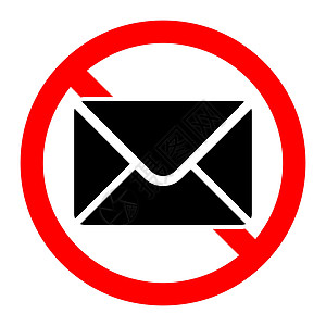 邮件禁令图标 信件被禁止 停止电子邮件图标白色技术商业圆圈信封地址插图邮资互联网电子图片