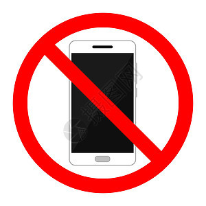 停止电话标志 没有电话 没有智能手机的迹象 矢量图按钮商业插图禁令细胞黑色标签注意力警告圆形图片