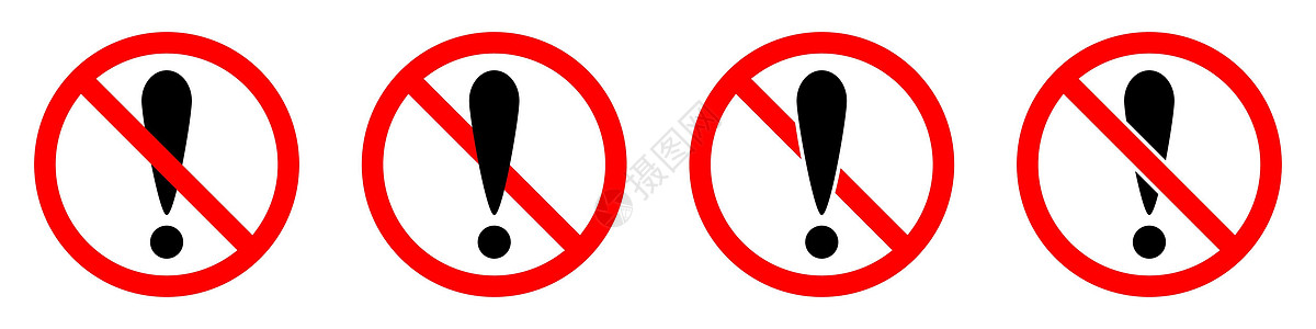 没有感叹号 禁止使用感叹号 矢量图警告危险标志黑色注意力插图自由地标签安全风险图片