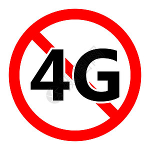 4G 禁止移动网络图标 4G 信号被禁止速度数据标签安全禁令警告播送风险危险技术图片