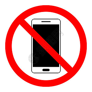停止电话标志 没有电话 没有智能手机的迹象 矢量图白色红色按钮商业黑色警告禁令圆形注意力细胞图片