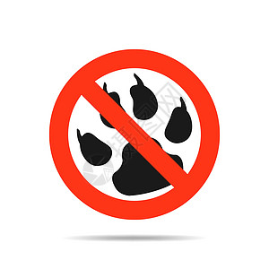 无许可动物 - 禁止标志 矢量说明图片