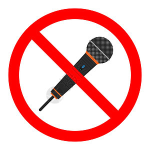 不允许使用麦克风 麦克风禁令图标 禁止使用麦克风 矢量图演讲徽章艺术标签记录音乐贴纸按钮居住音乐家图片
