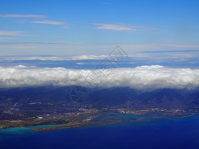 火奴鲁鲁国际机场珊瑚礁跑道和城市机场图片