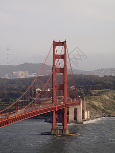 金门大桥 旧金山湾和城市风景的航空图片