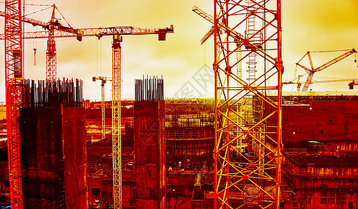 正在建造中的环境友好型核电厂冷却塔塔的建设工作活力建筑学机器力量技术建筑蒸汽基础设施放射性环保图片