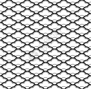 无缝几何图案 日本白背景波浪 白色背景纺织品曲线海洋打印彩虹圆形墙纸格子插图海浪图片