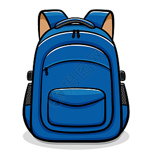 蓝色背包或书包背景图片