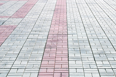 人行道上贴着白色 灰色 红色的瓷砖 建筑学 建筑 抽象的卷曲背景图片