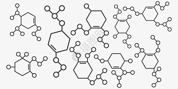 分子和分子晶格 分子键 金色分子 放 在白色背景上分离的分子模型的矢量抽象 3d 插图图片