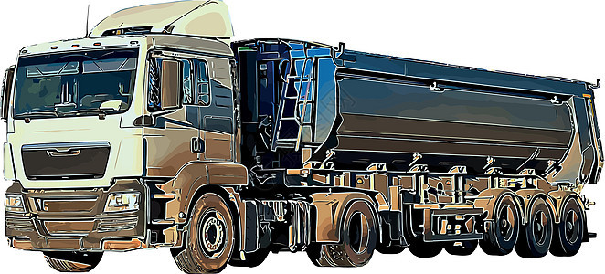 载运各种货物的重型卡车的彩色矢量图像车辆交通送货商业过境汽车物流货运工业速度图片
