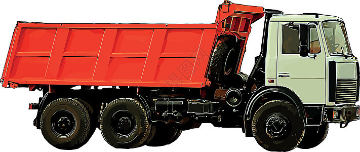 载运各种货物的重型卡车的彩色矢量图像工业汽车送货过境商业货车物流速度运输货运图片