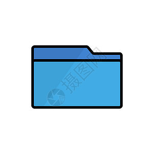 蓝文件文件夹图标 数据管理 矢量图片