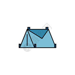 帐篷 冬季 运动大纲图标 冬季运动插图的元素 标志和符号图标可用于网络 徽标 移动应用程序 UI UX图片