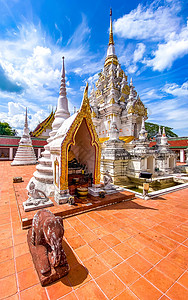 泰国苏拉特萨尼的庭院建筑文化建筑学地标天空宗教佛教徒宝塔艺术图片