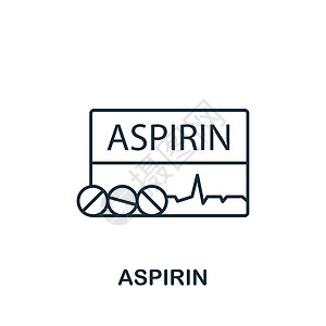 Aspirin 图标 用于模板 网络设计和信息图的单色简单过敏图标制药治愈药品粉末糖浆药店插图治疗瓶子抗生素图片