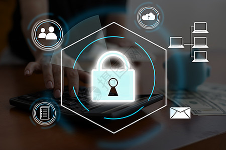 个人数据保护保护手机交易男人密码界面挂锁人士商务创新安全图片