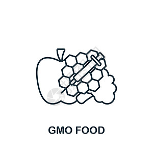 Gmo 食品图标 用于模板 网络设计和信息图的单色简单生物工程图标麸质食物护理叶子化妆品小麦健康农业产品生态图片