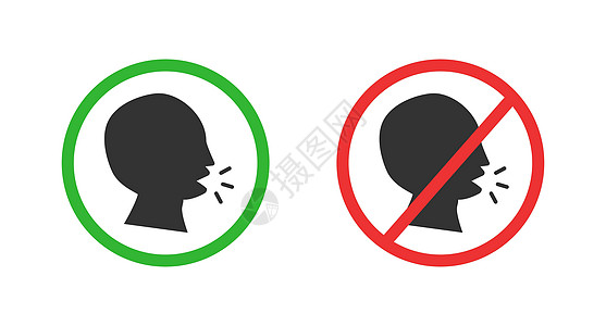 谈话禁止和许可图标设置 对话限制 矢量 (视频)图片
