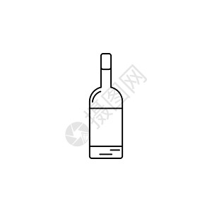 Wine 瓶装线图标矢量插图图片