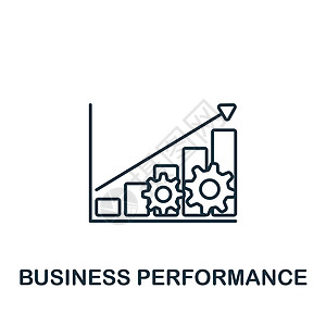 业务绩效图标 用于模板 网页设计和信息图形的单色简单业务管理图标进步力量战略中风互联网员工技术金融生长数据图片