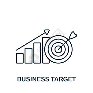 业务目标图标 用于模板 网页设计和信息图形的单色简单业务管理图标网络挑战运动成功游戏红色竞赛市场中心战略图片
