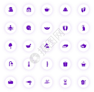 桑拿紫色颜色矢量图标上带有紫色阴影的浅色圆形按钮 为 web 移动应用程序 ui 设计和打印设置的桑拿图标治疗标识淋浴应用蒸汽扫图片