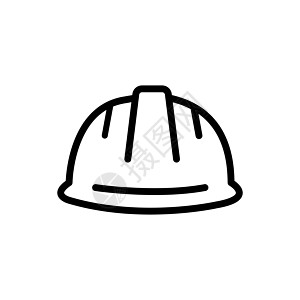施工头盔 线性图标 建筑工人图标 在白色背景上孤立的细线形建筑工人轮廓图标图片