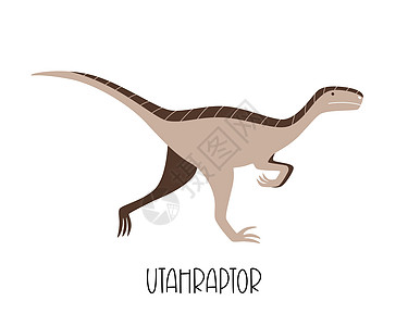 有趣的孤立的史前恐龙Utahraptor图片