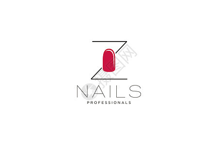 带有 Nails 徽标的首字母 Z 用于美容行业 美甲沙龙 美甲 精品店 整容手术的矢量图标商业标志模板背景图片