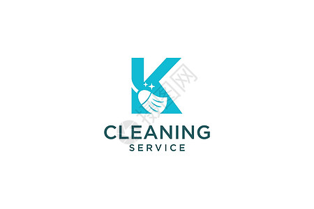 用于清洁清洁服务的信件K 维护汽车详细分类 家徽标志矢量模板的维护标签商业打扫公司蓝色生态窗户清洁工家庭家务图片