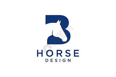 首字母B的标志设计结合现代专业的马头符号图片