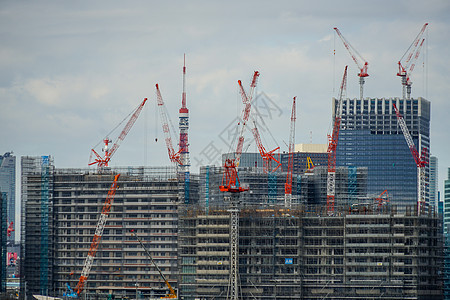 奥林匹克运动员村建筑景观业务重机工作服摩天大楼公寓工地晴天建造业建筑群起重机图片