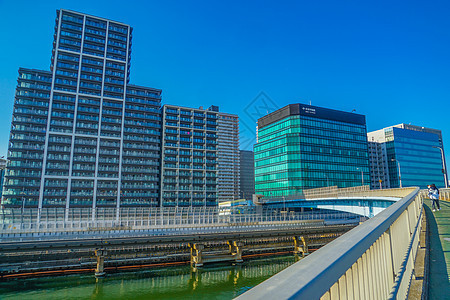 东京品川区建筑组 东京机构摩天大楼商业景观天空城市高层建筑群晴天蓝天办公楼图片