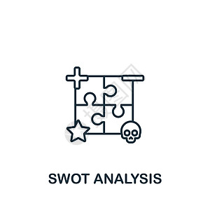 Swat 分析图标 用于模板 网络设计和信息图的单色简单图标营销企业项目风险商业花瓣公司肌肉小册子弱点图片